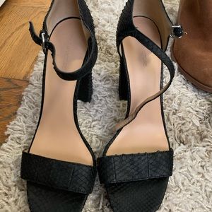 Pour la Victoire black snake skin pumps